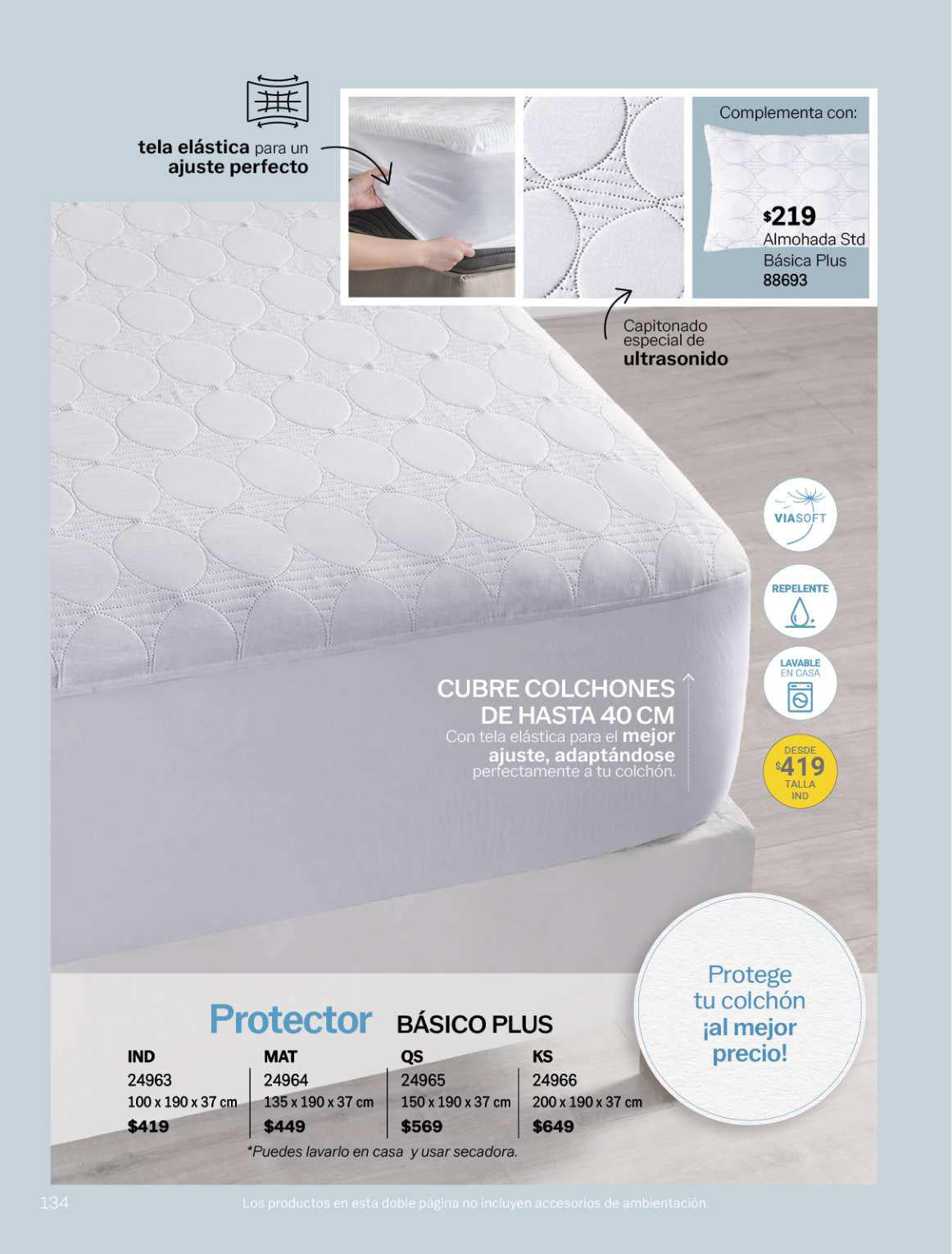 VIANNEY - Cubre Colchón Blanco | Protector Básico Plus | QS