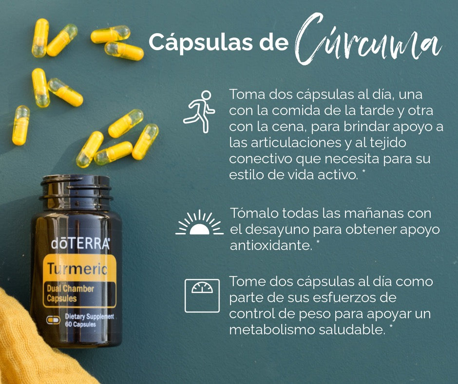 Cápsulas TURMERIC®  de doTERRA (Turmeric dual capsules), Recibes Todo el Beneficio de sus Ingredientes!